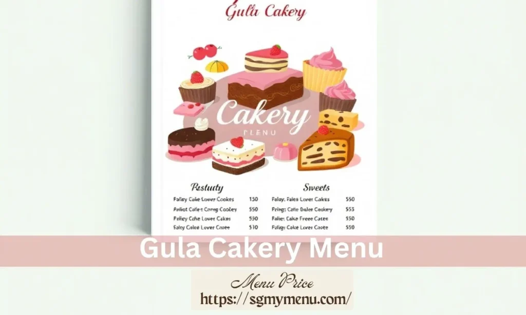 Gula Cakery Menu