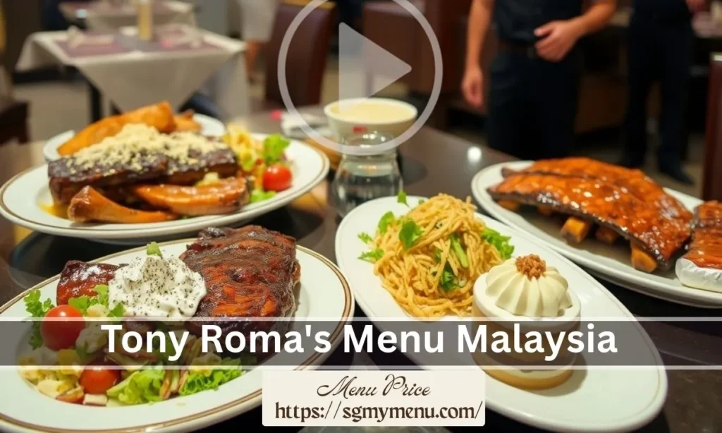 Tony Roma's Menu Malaysia